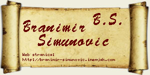 Branimir Simunović vizit kartica